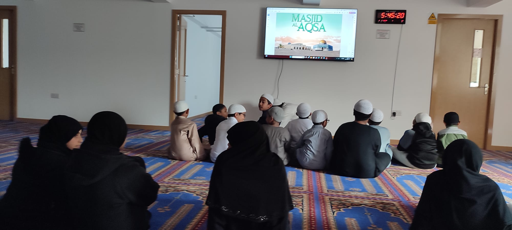 Maktab students during a class at the masjid